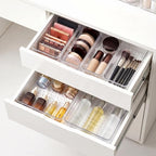 44 Pcs Makeup Drawer Organizer Set, 4 Sizes Versatile Vanity Drawer Organizer for Makeup, Non-Slip Desk Organizer Trays for Bathroom, Bedroom, Office, Fits Jewelry and Office Supplies - size: 44Pack