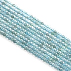 MJDCB 3mm Faceted Natural Apatite Round Loose Beads for Jewelry Making DIY Bracelet Necklace - color: Apatite