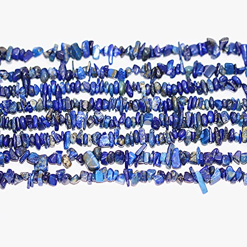 7-8mm Natural Blue Lapis Lazuli Gemstone Chips Loose Beads Semi Precious for Jewelry Making DIY Handmade Craft Supplies 1 Strand per Bag Approxi 34" - color: Blue Lapis Lazuli Chips
