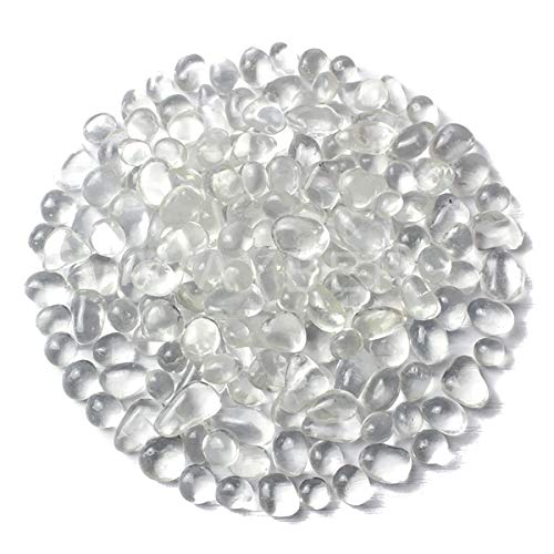 WAYBER Glass Stones, 1Lb/460g Irregular Sea Glass Dercorative Rocks Non-Toxic Artificial Crystal Pebbles for Aquarium Decoration/Vase Filler/Table Scatter/Handcraft/Jewelry Making/Gems Display, Clear - color: Clear