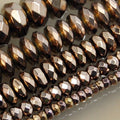 AD Beads Hematite Gemstone Smooth or Faceted Rondelle Spacer Beads 16" 3mm 4mm 6mm 8mm 10mm (2x4mm, Metallic Copper (62 Faceted)) - color: Metallic Copper (62 Faceted), size: 2x4mm