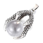 Fashewelry 30Pcs Dragon Claw Shape Metal Glue-in Bails Tibetan Style Metal 6-Paw Pendant End Caps Holder Engraving Carved for No Hole Beads Textured Connectors for Dangle Bead Charms Jewelry Making - color: Antique Silver
