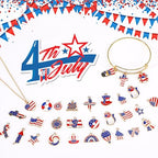 MARFOREVER Patriotic 4th of July Charms, 120 Pcs Independence Day Red White Blue Jewelry Making Charms American Flag Memorial Day Enamel Pendants for Bracelets Necklaces Earrings Craft - style: Patriotic