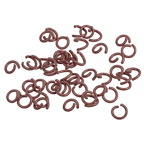 uxcell Open Jump Rings, 8mm Colorful O-Ring Connectors for DIY Crafts Jewelry Making, Carbon Steel, Coffee, 100Pcs - color: Coffee, size: 8mm