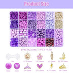 Purple Beads for Jewelry Making,3500pcs Clay Beads,Purple Friendship Bracelet Making Kit DIY Craft Set with 3mm Seed Bead,8mm Glass Bead - color: 24 Color-B