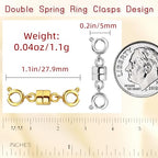 MKCYD Double Magnetic Necklace Clasps and Closures, Necklace Extenders for Women, 14K Gold and Silver Magnetic Jewelry Clasps for Bracelets - color: 6Pcs | Gold & Silver