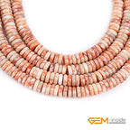 GEM-Inside 2x6mm Natural Red Crazy Lace Agate Stone Heishi Disc Rondelle Spacer Beads for Jewelry Making Full 15" Strand Energy Stone Healing Power Crystal - color: Red Crazy Lace Agate