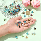 Ipotkitt 100 Pcs Electroplate Glass Beads Faceted Crystal Charms Colorful Heart Dangle Charms for DIY Earring Necklace Bracelets Jewelry Making - color: 100pcs-Faceted Glass Charms-15x9x5.5mm