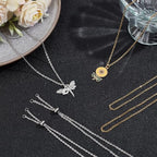SUNNYCLUE 1 Box 10 Pack 24 Inch/0.6m 2mm Necklace Slider Chains Adjustable Necklace Chain Bulk Stainless Steel Slider Adjustable Ball Bead Findings for DIY Women Men Adults Jewelry Making Supplies