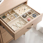 Kifmurase 8Pcs Mini Velvet Jewelry Drawer Organizer Trays, Stackable Jewelry Storage Inserts Set, Small Drawer Inserts Display Case for Earrings, Rings, Necklaces, Bracelets