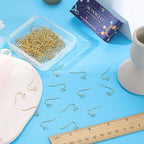 SUNNYCLUE 1 Box 160Pcs 18K Gold Plated Earring Findings French Earring Hooks Fish Hook Ear Wires French Ear Wires for Jewelry Making Accessories DIY Handmade Craft - color: 160pcs 18k Gold Plated French Earring Hooks