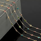 16.4 Feet Gold Plated Chains for Jewelry Making, Mixed Color Rhinestone Chain Links Bracelets Necklace Anklet Chain Bulk with Jump Rings Lobster Clasps - color: Colorful Rhinestone- Gold