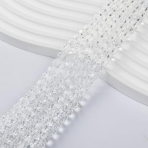 200PCS 8MM White Round Crystal Glass Beads for Jewelry Making - color: white, size: 8mm