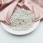INSPIRELLE 1200pcs 8mm White Art Faux Pearl Beads ABS Round Loose Spacer Beads for DIY Craft Necklaces Bracelets Jewelry Making - color: White, size: 8mm