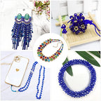 1000pcs Blue Crystal Rondelle Beads Faceted Briolette Glass Beads 2mm 4mm 6mm 8mm 10mm Round Spacer Beads for Jewelry Making with Container Box - color: Blue