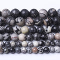 Black Clathrite Stone Beads for Jewelry Making DIY Bracelet Necklace Jewelry Making 1 Strand 15.5inch 35PCS 10MM - color: Black Clathrite, size: 10MM