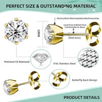 Nunpag 12 Pcs Ear Piercing Kit Disposable Ear Piercing Gun Kit with 4 Pcs 6 Prong Setting Cubic Zirconia Earrings Stud 316L Stainless Steel Easy to Use at Home Self Ear Piercer Gun Kit Tool - color: Gold
