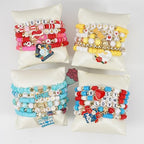 Twinfree Bohemia Beaded Bracelet for Women, Polymer Clay Stretch Bracelets - color: color 24