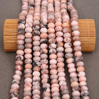 BONNY BOXX 1 Strand Natural 5 * 8mm Pink Zebra Jasper Rondelle Beads, Natural Abacus Disk Stone Beads Loose Spacer Gemstone for DIY Bracelet Necklace Jewelry Making - color: Pink Zebra Jasper, size: 5*8MM