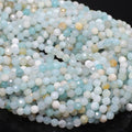 90pcs 4mm Natural Amazonite Gemstone Beads Faceted Round Loose Stone Beads for Jewelry Making - color: Amazonite, size: 3.7-4.2mm