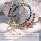 Farfume Crystal Bracelet Beaded Bracelets 4mm Natural Stone Beads Gemstone Handmade Jewelry Valentine's Day Gifts - color: Chakra-Well Being