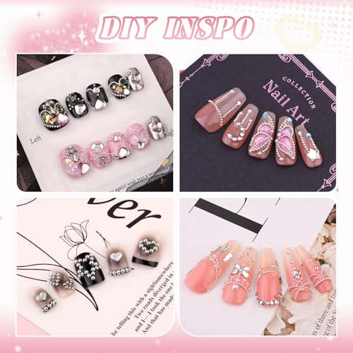 1-3MM Mini Small Nail Beads Metal Caviar Beads Silver Nail Charms and Gems Ball, Nail Balls for Nail Art Accessories Supplies Gold Rhinestones for Women Manicure - color: 14 Small Silver Nail Beads