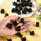 FASHEWELRY 30Pcs Acrylic Letter R Beads with Large Hole Big Plastic Letter Blocks European Beads 3D Letters Chunky Vowel Initial Alphabet Bead for Key Chains Necklace DIY Arts Craft Projects - color: Black, size: R
