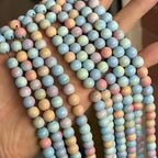 MJDCB Natural Stone Beads 8mm 43pcs Round Rainbow Stone Loose Gemstone Bead Charms for Jewelry Making Bracelet Necklace Earring Pendant - color: Rainbow Stone, size: 8mm
