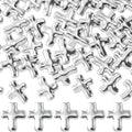 40 Pcs Cross Charms for Jewelry Making, Religious Cross Beads for Bracelets, Crosses for Jewelry Making, Bracelets, Necklaces, DIY Crafts (Silver) - color: 40pcs, 13x12mm, Silver