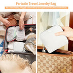 LOTOFUN Small Travel Jewelry Case: 5-Layer Individual Pouch Soft Velvet Bag Organizer With Zipper For Bracelets Bangles Protect From Tangle Scratch For Travelers Fashion Enthusiasts(Cream White) - color: Cream White