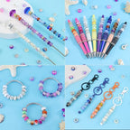 ZHIYUXI Black European Large Hole Beads Bulk for Jewelry Making 100PCS Spacer Glass Beads for Charms Bracelet Making Necklace Pens DIY Craft - color: E-Black Mix