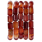Natural Red Agate Cylinder Tube Beads 10x14mm 38cm/str Loose Semi Gemstone Stone Beads for Making Bracelets Necklace - color: Red Agate
