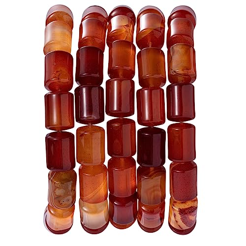 Natural Red Agate Cylinder Tube Beads 10x14mm 38cm/str Loose Semi Gemstone Stone Beads for Making Bracelets Necklace - color: Red Agate