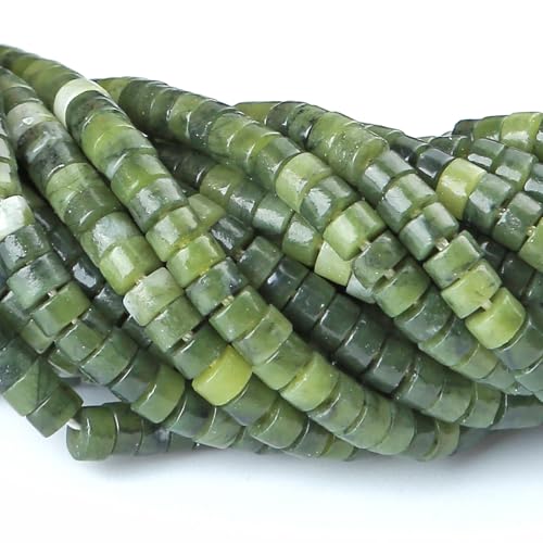2x4MM 150PCS Chinese Green Jade Tube Cylinder Rondelle Abacus Disk Spacer Loose Beads for Jewelry Making - color: Chinese Green Jade, size: 2x4mm cylindrical