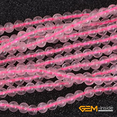 GEM-Inside Rose Quartz Gemstone Loose Beads Natural Genuine Natural Genuine 2mm Round Energy Stone Power Beads for Jewelry Making 15" - color: Rose Quartz, size: 2mm