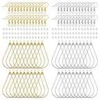 240PCS Earrings Beading Hoop Teardrop Beading Earring Hoops Beading Hoop Earring Finding Components for DIY Jewelry Making 100PCS Earring Hooks 100pcs Silicone Earring Backs (K Gold, White K) - color: 240PCS;Teardrop;K Gold,White K