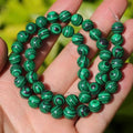 Natural Stone Beads 8mm Polished Round Smooth Gemstone Beads for Jewelry Making Supplies 15 Inch(45 Beads) (Green Peacock) - color: Green Peacock-45pcs
