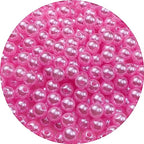 Pinhoollgo 300pcs Pearl Beads 8mm Round Pearl Beads with Hole for DIY Bracelet Necklace Jewelry Making Supplies Handmade Craft(Pink) - color: Pink, size: 8mm/300pcs