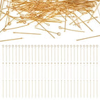 Craftdady 300Pcs 18K Gold Brass Eye Pins Flat & Ball Head Pins 30mm Golden Jewelry Pins Set Small Open Eye Metal Pins Needles for Crafts DIY Earring Pendants Jewelry Making Findings - color: 18K Gold, Mixed Pins