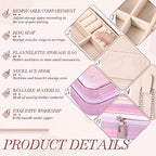 Yinkin 12 Pcs Mini Travel Jewelry Case Bridesmaid Proposal Gift Boxes, Small PU Leather Earring Organizer, Bulk Travel Accessories Portable Jewelry Holder(Glossy Pink) - color: Glossy Pink