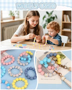 100 Pcs 15mm Silicone Beads for Keychain Making, Flowers Silicone Beads Bulk Round for Bracelets Pens Crafts Jewelry Making (Flowers) - color: Flowers