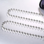 Titanium Stainless Steel Small Beads Ball Chain Necklace for Men Women 24-38 Inches Silver Black Gold - color: Silver, 6mm wide