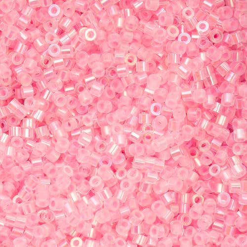 John Bead 25g Cylin Beads Rose Glow in Dark AB 11/0 Glass Cylindrical Seed Beads for Jewelry Bracelets Necklaces Earrings Making Embroidery - color: Rose Glow in Dark AB