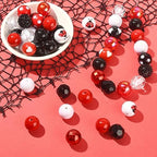 DanLingJewelry 50pcs 20mm Ladybug Acrylic Beads - Red, Black, Heart Dot Printed for DIY Craft Jewelry Making - color: 50pcs - ladybug