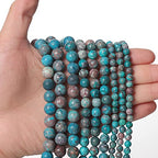 35pcs 10mm Natural Stone Beads American Turquoise Beads Energy Crystal Healing Power Gemstone for Jewelry Making, DIY Bracelet Necklace - color: American Turquoise, size: 10mm