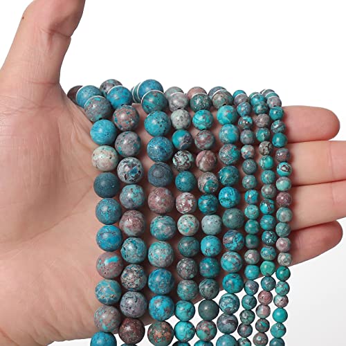 45pcs 8mm Natural Stone Beads American Turquoise Beads Energy Crystal Healing Power Gemstone for Jewelry Making, DIY Bracelet Necklace - color: American Turquoise, size: 8mm