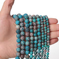 45pcs 8mm Natural Stone Beads American Turquoise Beads Energy Crystal Healing Power Gemstone for Jewelry Making, DIY Bracelet Necklace - color: American Turquoise, size: 8mm
