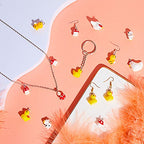 Civaner 50 Pcs Resin Charms for Jewelry Making, Cute Mushroom Bee Duck Cow Chicken Swan Rabbit Pig Farm Animal Pendants for DIY Bracelets Necklaces - style: Classic Style