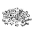 uxcell 50Pcs European Large Hole Beads, Rhinestone Craft Bead Crystal Charm Spacer Beads for Pens Bracelet Making Necklace DIY Craft, Black White - color: Black White
