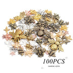 100g Alloy Bee Charm Mixed Honey Bee Pendant Charms Vintage Insect Jewelry Findings for DIY Necklace Bracelet Crafts,40-80pcs - style: Mixed Bee Charms